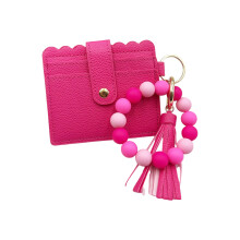 Delicate Fringe Detail Ladies Card Holder Roomy-Rose Red