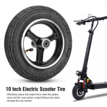 10 Inch Rubber Inflatable Electric Scooter Tire Aluminium Alloy Hub, Black