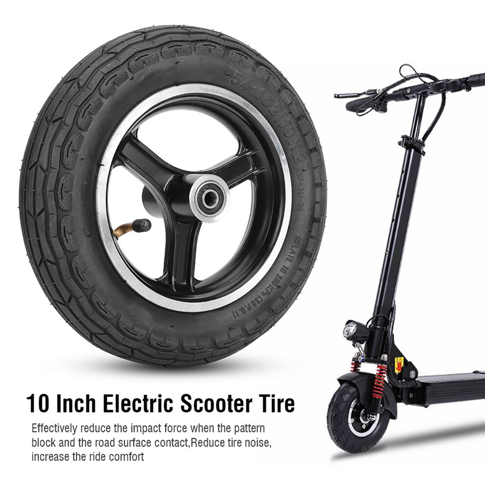 10 Inch Rubber Inflatable Electric Scooter Tire Aluminium Alloy Hub, Black 8411362132346
