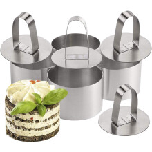 Elegante Edelstahl-Speiseringe, perfekt für Risotto, mehrschichtige Aperitif-Kreationen, Kuchen oder zum Kochen, 4er-Set, Antihaftbeschichtung, für