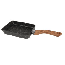Premium Non-Stick Coating Frying Pan, Japanese Omelette Egg Roll Pan with Wooden Handle, Square Design for Uniform Cooking, Maifanite Iron Build for D