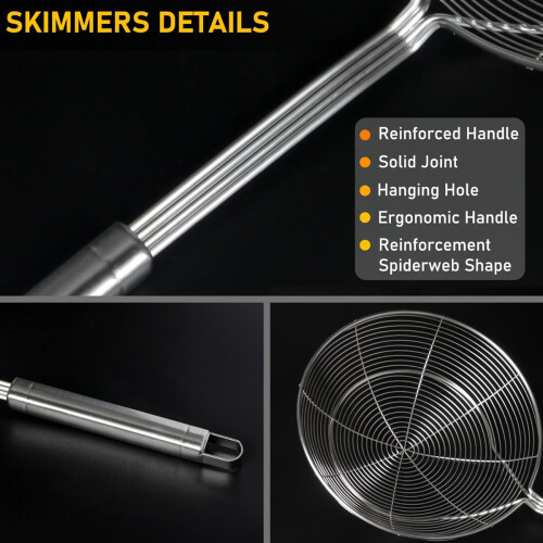 Κουτάλα Spider Strainer Skimmer για αποτελεσματικό μαγείρεμα, από ανοξείδωτο ατσάλι υψηλής 2