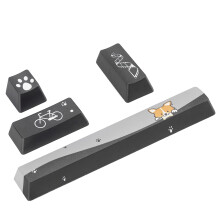 Mini Black Dogs Pattern Keycaps Set for Mechanical Keyboard (4 pcs)