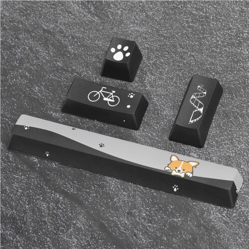 Mini Black Dogs Pattern Keycaps Set for Mechanical Keyboard (4 pcs) 2