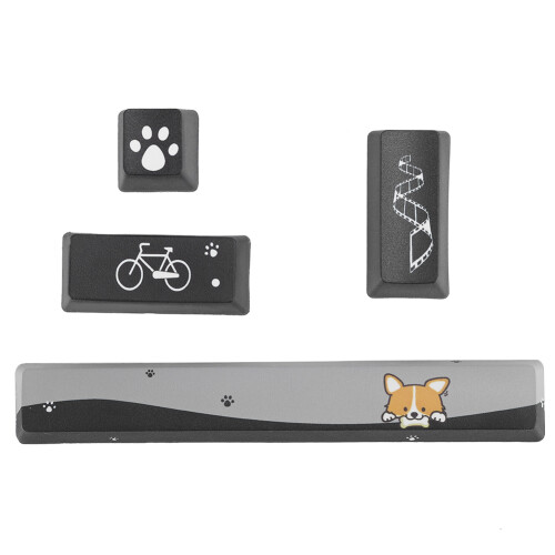 Mini Black Dogs Pattern Keycaps Set for Mechanical Keyboard (4 pcs) 1