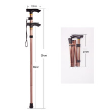 Aluminiumlegierungs-Faltbarer Gehstock für Senioren, 82-92cm, Braun