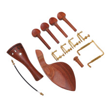 4/4 Rosenholz & Metall Geige Teile Set - Saitenhalter, Knopf, Saitenwicklungsknöpfe