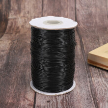 Schwarzer Baumwollfaden 1mm Wachs-Linie 160m DIY Handgewebtes Seil Halskette