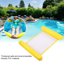 Inflatable Water Float Bed – 130x70cm, Yellow, Thickened PVC Pool Chaise