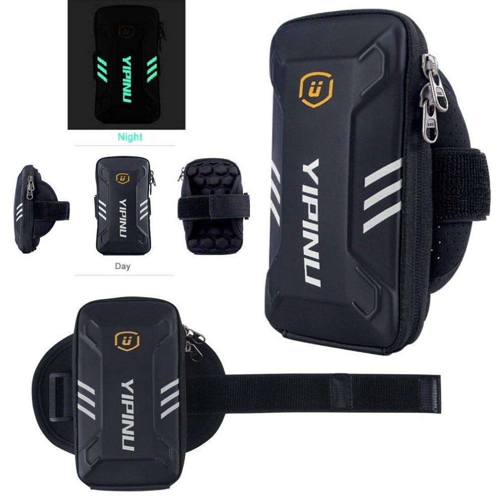Waterproof Reflective Armband Case With 2 Compartments Sport Running Walking Cycling Gym For Verykool Bolt Turbo S5031 - Black 9067246766030