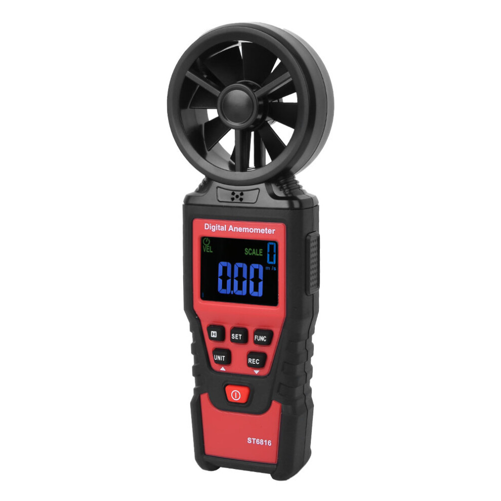 St6816 Lcd Digital Handheld Anemometer, Wind Speed & Temperature Meter 9391362137932