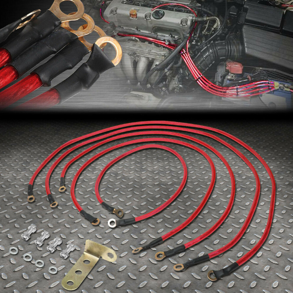 Car Stability Upgrade: Universal 5-Point Grounding Kit In Red 6921362138030