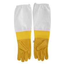2 Stück Gelbe Schafsleder-Imkerhandschuhe, Anti-Bienenstich, atmungsaktiver Handschutz