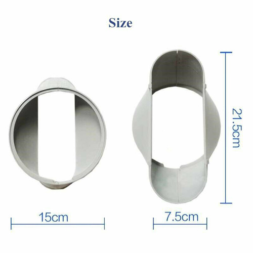 Square Interface 150MM AC Exhaust Duct Connector Durable ABS 1