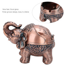 Standing Copper Elephant Ashtray with Cover Windproof and Sealed Smoking Set