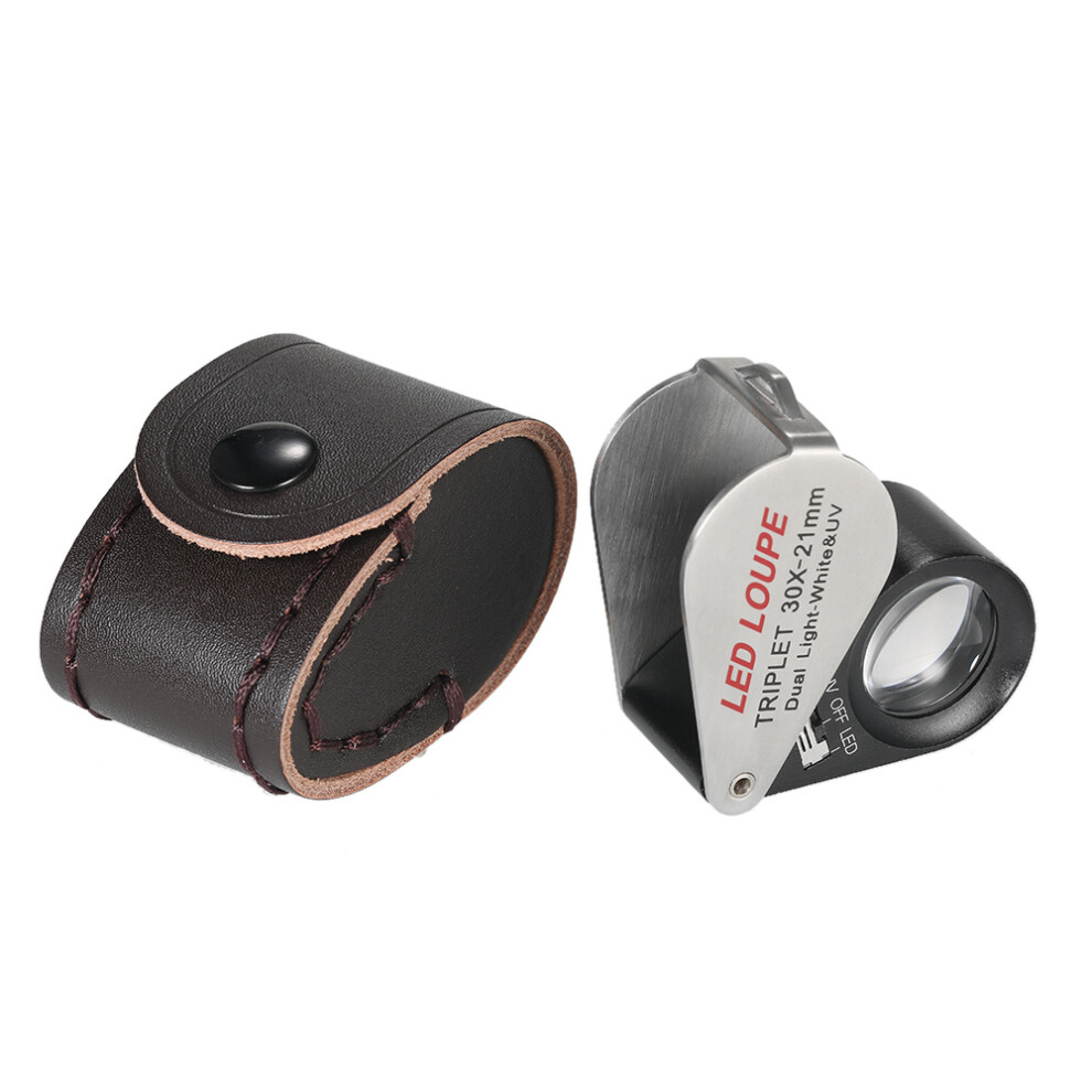 30X 21Mm Multi-Function Led Jeweler Loupe With Ultraviolet Counterfeit Detector 4121362140701