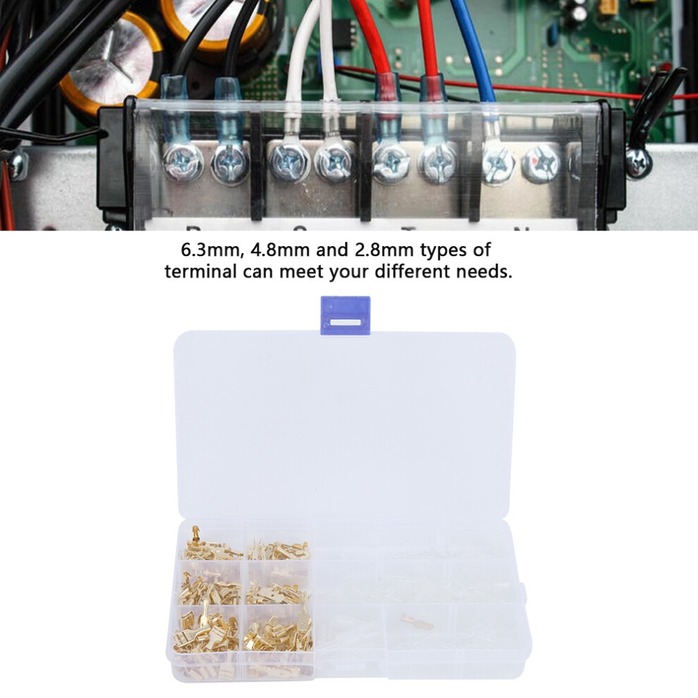 270Pcs Gold Copper Wire Terminal Kit, Insulated, Various Sizes 4951362141398