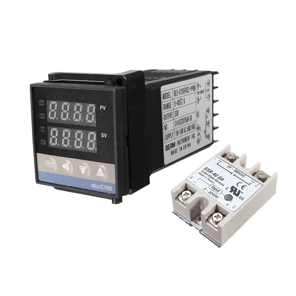 Industrial Rex C100 Digital Pid Temp Controller Kit With 40A Ssr & K Probe 9421362140431