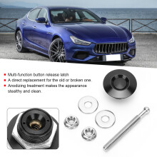 Black 30mm/1.2in Car Bonnet Lock Push Button Quick Release Hood Pins Universal