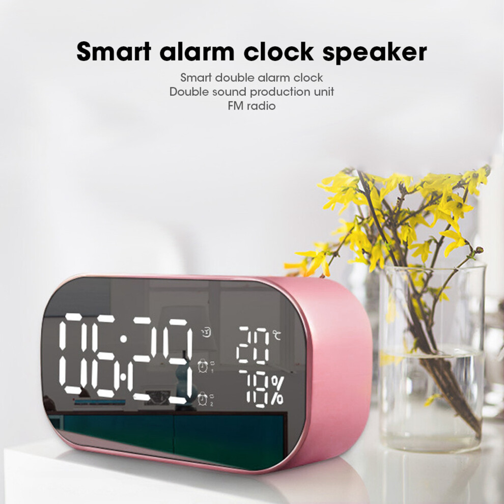 S2 Metal Shell Lcd Bluetooth Speaker 2200Mah Alarm Clock Loudspeaker 4631362141351