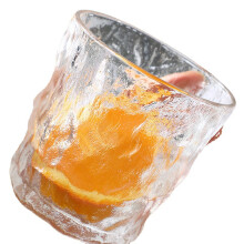 Conjunto de copos empilháveis, ideal para presentear, em vidro transparente triturado com isolamento de parede dupla, 310 ml (10,5 onças),