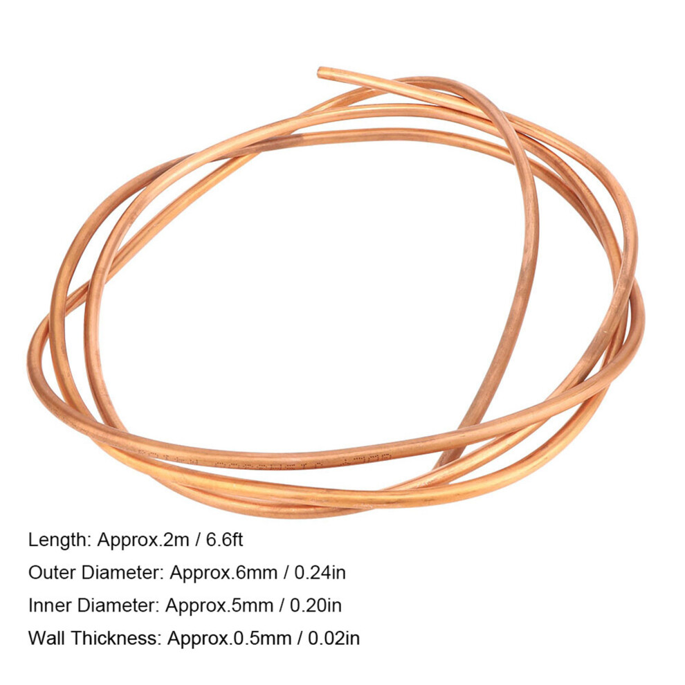 Soft Copper Coil Pipe 2M C1100 T2 For Ac Refrigerator Od 6Mm / Id 5Mm 7891362144678