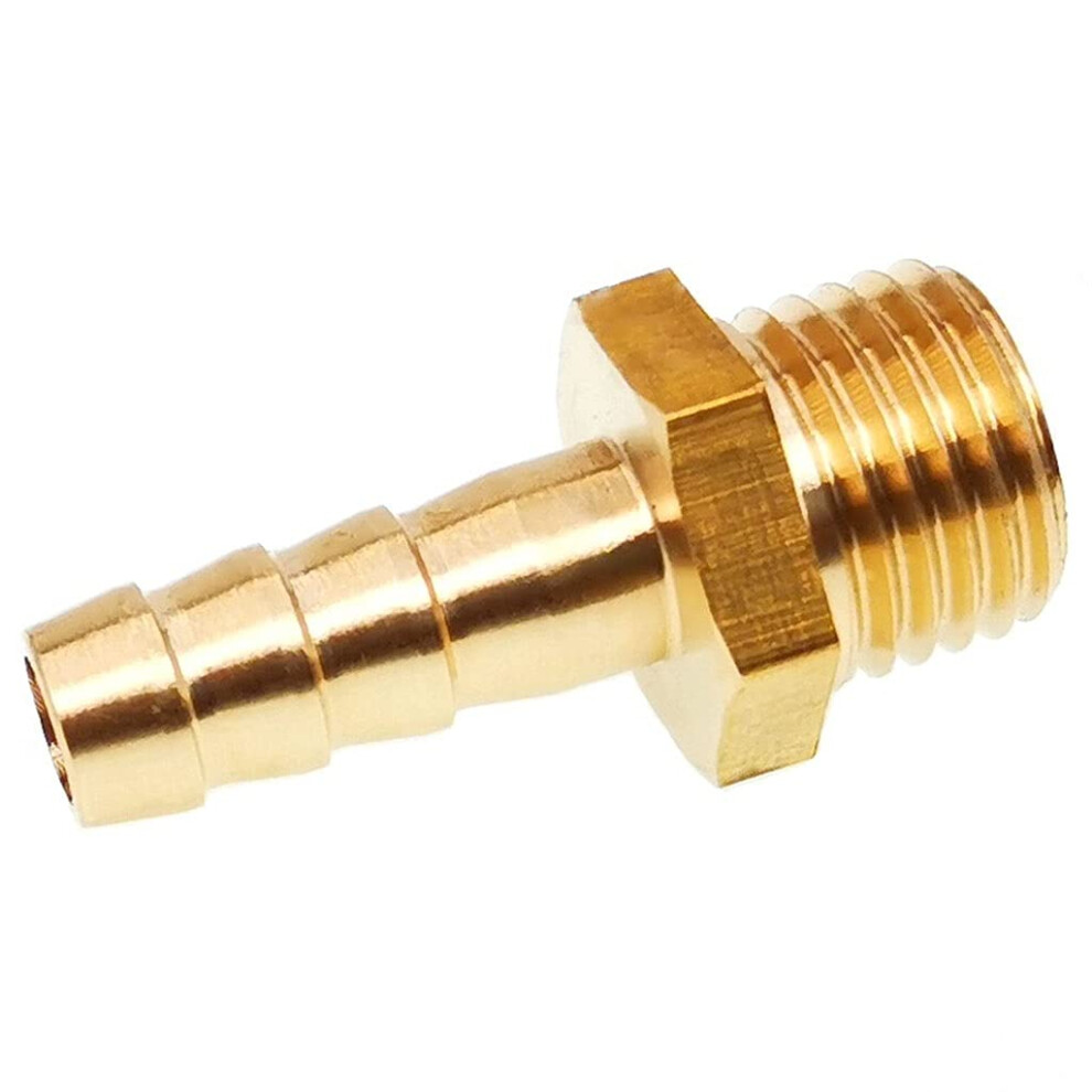 Brass Hose Barb Connector Set - M14 M16 M20 Metric Fittings For 8/10/12/13/16Mm Od Hose - 1 Piece(M16x1.5 To 8Mm) 9323874002484
