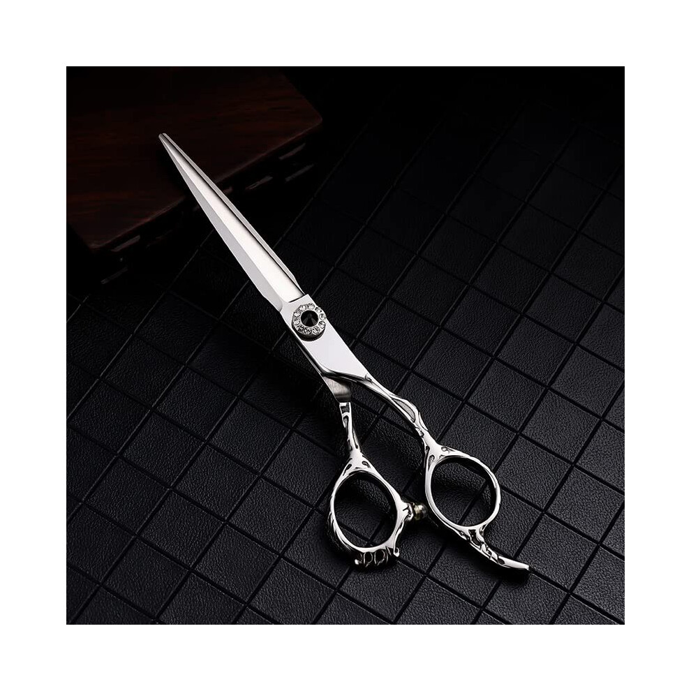 Hair Cutting Scissors, 6 Inch Professional 440c Steel Black Gem Nut Cutting Barber Tools Haircut Thinning Shears Hairdresser Scissors