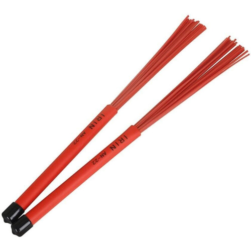 Multicolor Retractable Drum Brushes Designed for Jazz Musicians, Provides Lower Volume Playing Experience (AN22Red) 1
