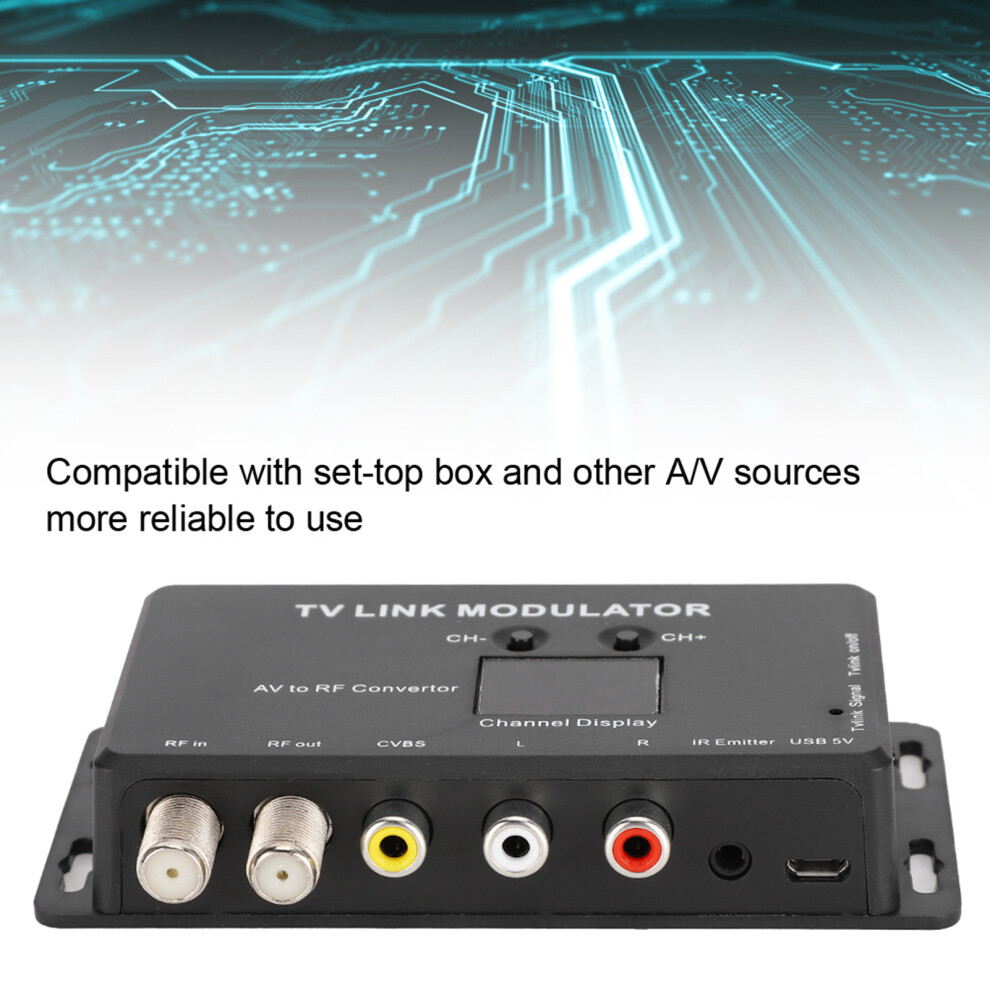 Tm70 Uhf Tv Modulator Av To Rf Converter With Adjustable Output 7601362148367