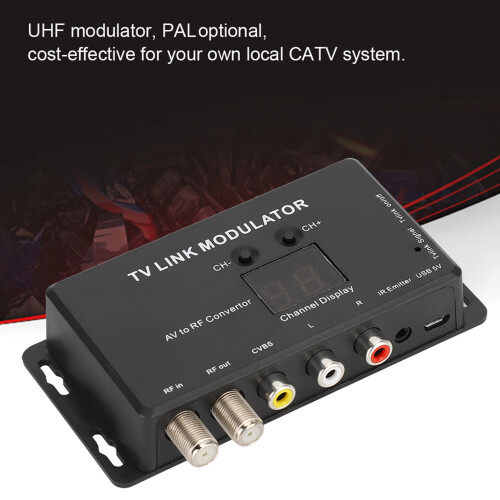 TM70 UHF TV Modulator AV to RF Converter with Adjustable Output 2