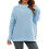 Herbst/Winter Damen gestrickter blauer Pullover mit langen Ärmeln, lässiges Pullover-Muster, Größe M 7