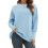 Herbst/Winter Damen gestrickter blauer Pullover mit langen Ärmeln, lässiges Pullover-Muster, Größe M 6