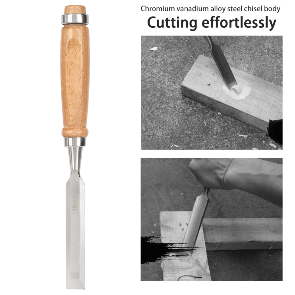 16Mm Chrome Vanadium Flat Chisel For Carpentry Wooden Handle 4611362150744