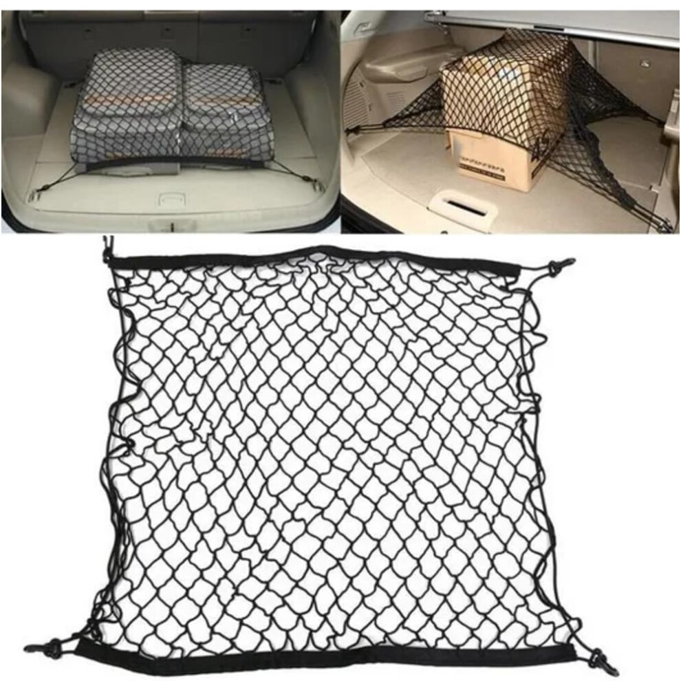Car Trunk Net, For V=W Caddy Maxi 2K 2003~2019 Nylon Rear Trunk Organizer Elasticity Luggage Trunk Bags Car Accessories 70Cm*70Cm 9323874002897