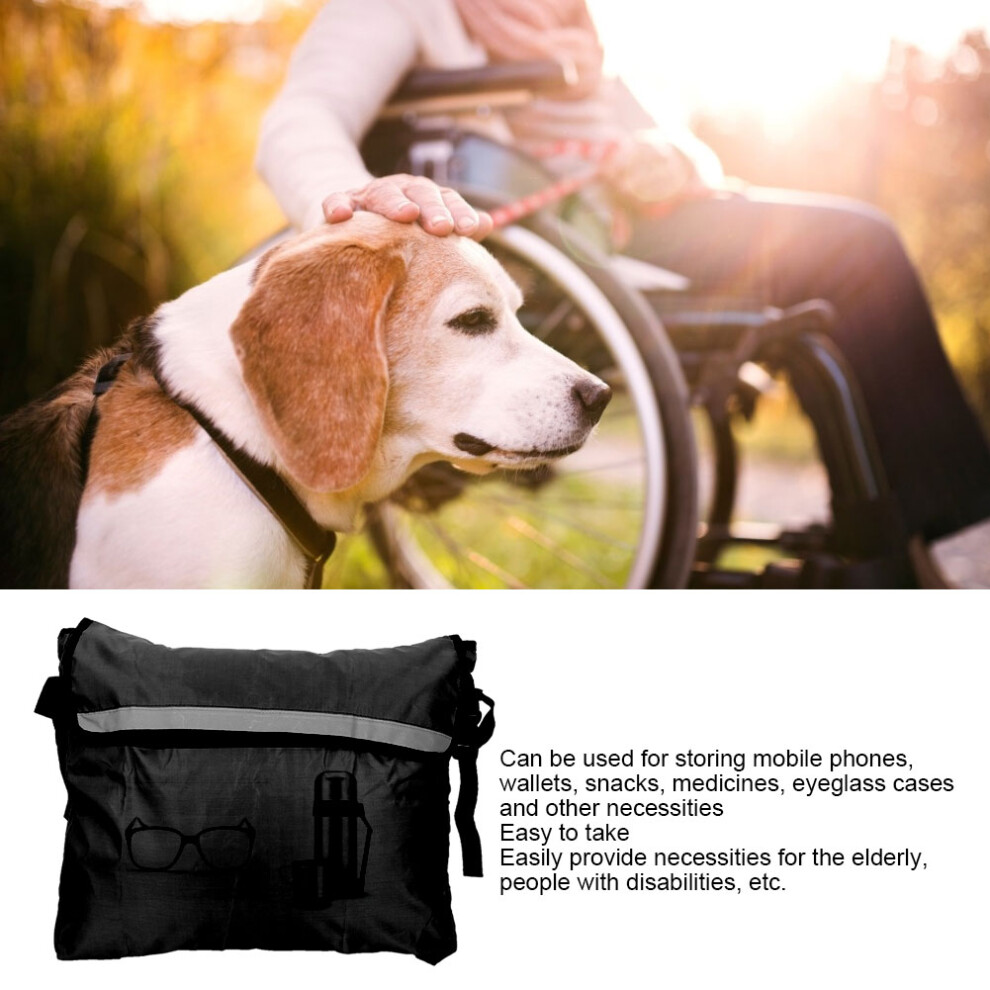 Waterproof Wheelchair Storage Bag 46x41cm Black & Blue Oxford Cloth