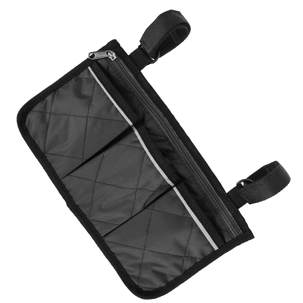 Black/Red Multifunctional Wheelchair Scooter Armrest Side Bag 18X32.5cm & Wine