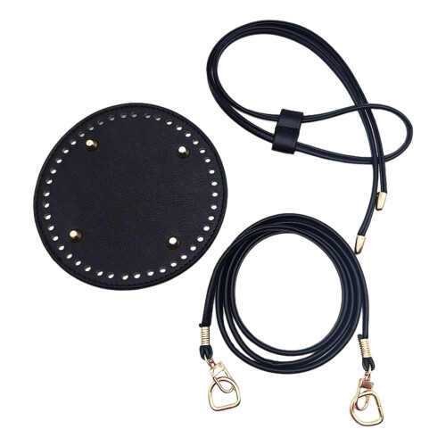 Leather Backpack Making Kits DIY PU Leather Bag Knitting-Black