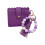 Soft Silicone PU Multi Functional Card Case Secure-Purple 1