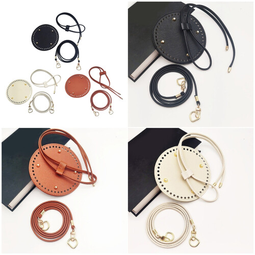 Leather Backpack Making Kits DIY PU Leather Bag Knitting-Black 2