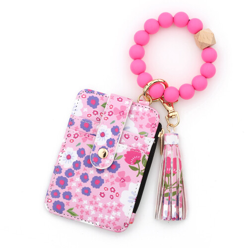 Women's Boho Beaded Wallet with Flower Pattern, Women-Multi