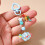 Fashionable Star Beaded Keyring Cloud Design Bag-White clouds 6