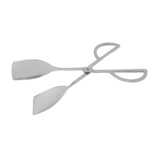 Pinça para servir saladas, feita em aço inoxidável com ampla abertura, perfeita para diversos alimentos, higiênica e segura, resistente à