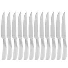 Facas de jantar em aço inoxidável resistente à ferrugem com cabo ergonômico e lâmina de canto arredondado para uma experiência de corte sem