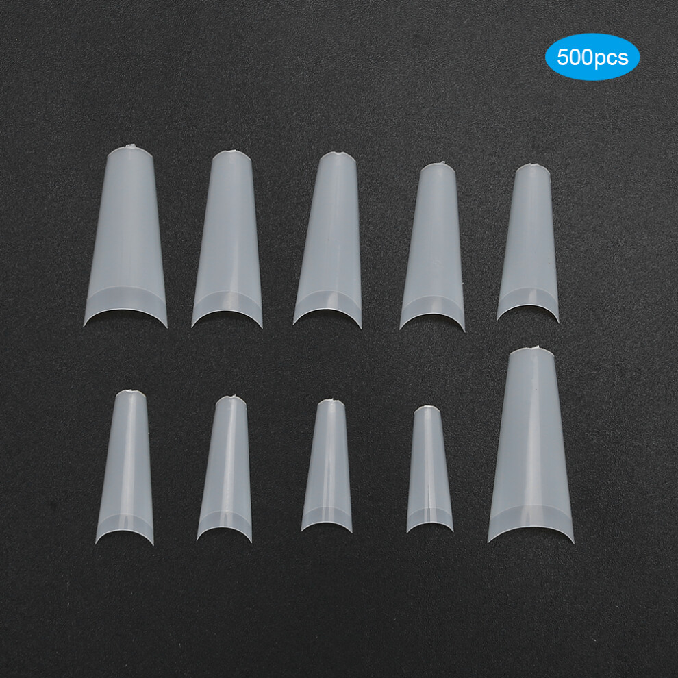 Nail Tips 500pcs Artificial French Half Manicure Tips Natural Shade Easy Fit