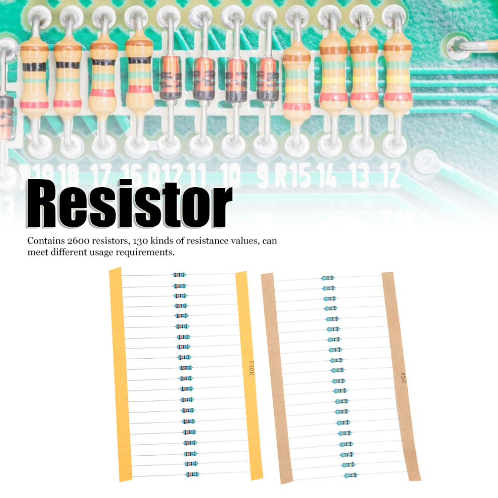 2600Pcs Resistors Set Metal Film 1Î©-3Mî© 1/4W Electronic Components Au 8451362154801