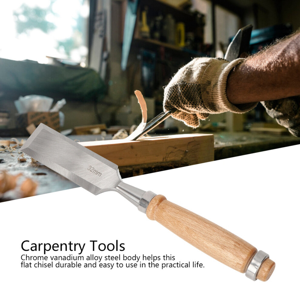 Precision-Crafted 32Mm Flat Chisel For Carpentry - Chrome Vanadium 5031362158882
