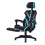 Living And Home Ergonomic High Back Gaming Chair with Footrest, Black+Blue 1