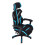 Living And Home Ergonomic High Back Gaming Chair with Footrest, Black+Blue 3