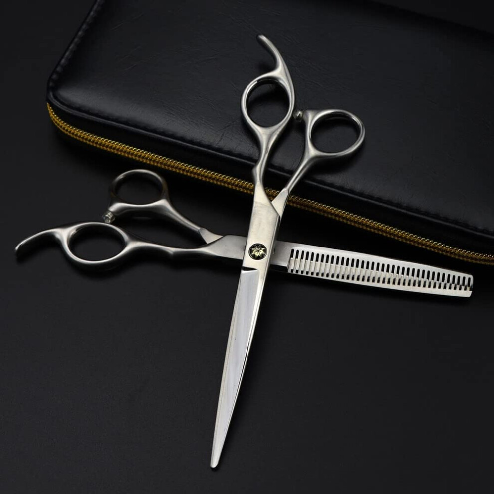 Barber Hair Cutting, 6.5 Inch Professional Japan 440c Steel Cut Scissor Matte Cutting Barber Haircut Thinning Shears Hairdresser